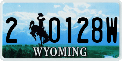 WY license plate 20128W
