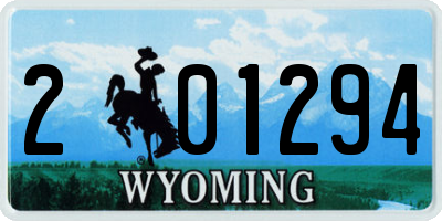 WY license plate 201294