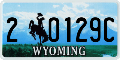 WY license plate 20129C