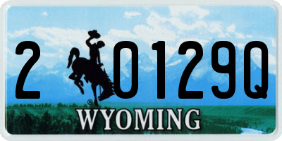 WY license plate 20129Q