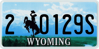 WY license plate 20129S