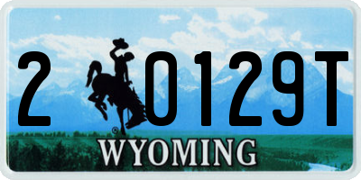 WY license plate 20129T