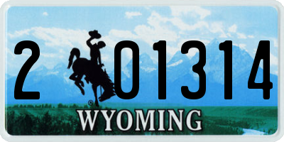 WY license plate 201314