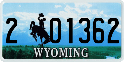 WY license plate 201362