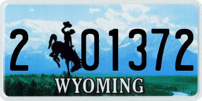 WY license plate 201372