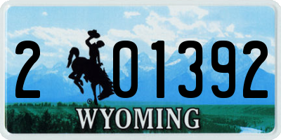 WY license plate 201392