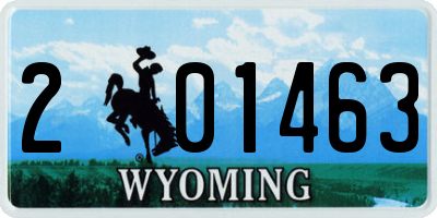 WY license plate 201463