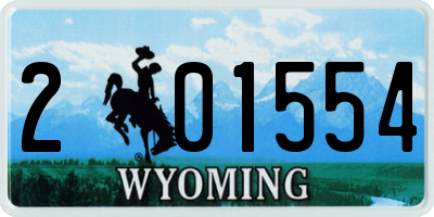 WY license plate 201554
