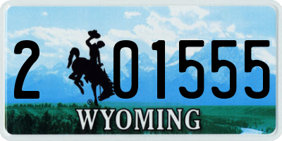WY license plate 201555