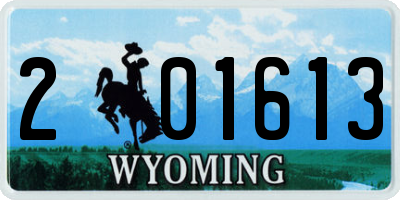 WY license plate 201613