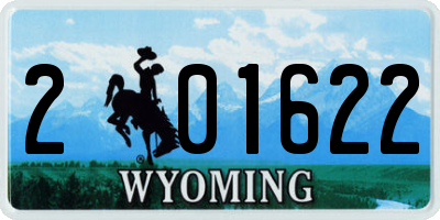 WY license plate 201622