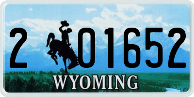 WY license plate 201652