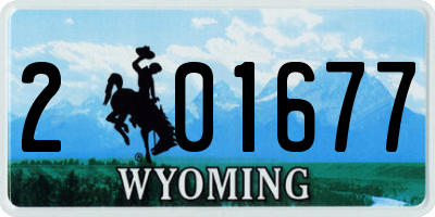 WY license plate 201677