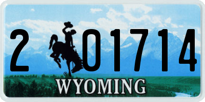 WY license plate 201714