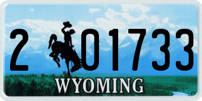 WY license plate 201733