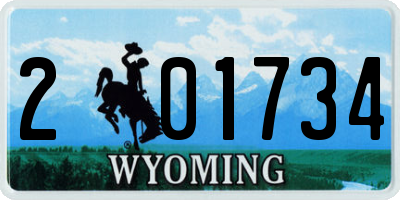 WY license plate 201734