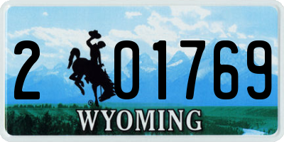 WY license plate 201769