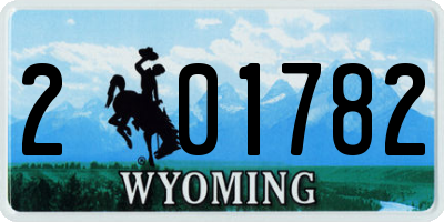 WY license plate 201782