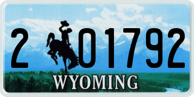 WY license plate 201792