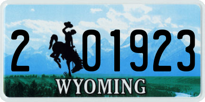 WY license plate 201923