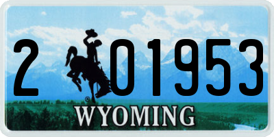 WY license plate 201953