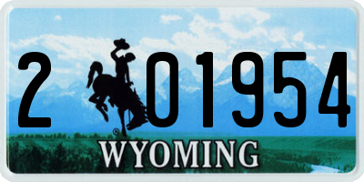 WY license plate 201954