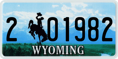 WY license plate 201982