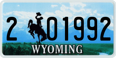 WY license plate 201992