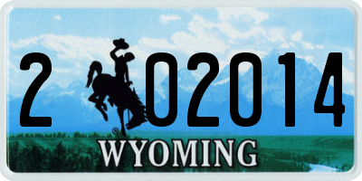 WY license plate 202014