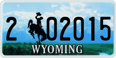 WY license plate 202015
