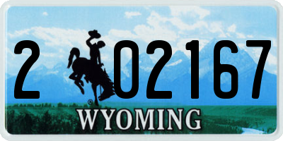 WY license plate 202167