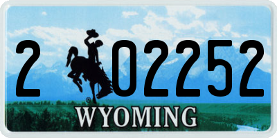 WY license plate 202252