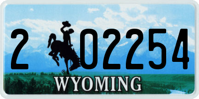 WY license plate 202254