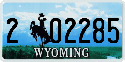 WY license plate 202285
