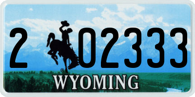 WY license plate 202333