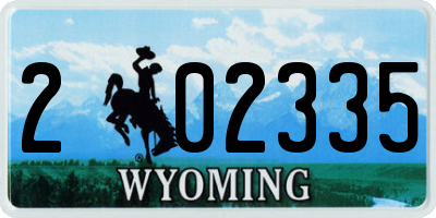 WY license plate 202335
