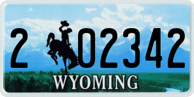 WY license plate 202342