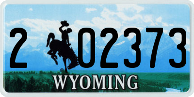 WY license plate 202373