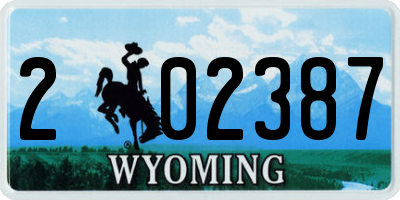 WY license plate 202387