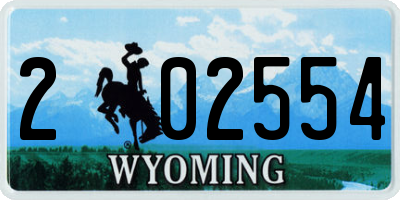 WY license plate 202554