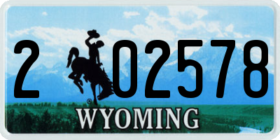 WY license plate 202578