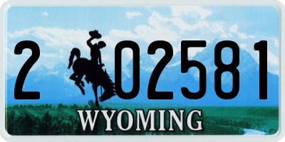 WY license plate 202581