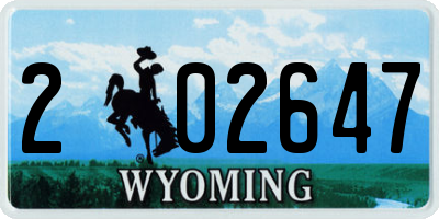 WY license plate 202647