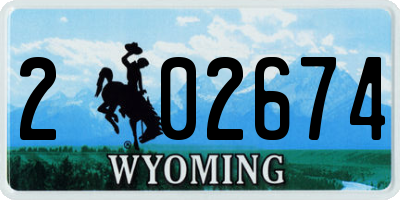 WY license plate 202674