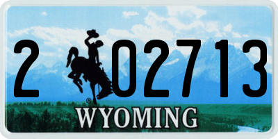 WY license plate 202713