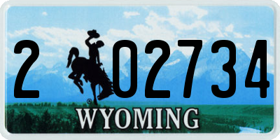 WY license plate 202734