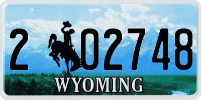 WY license plate 202748