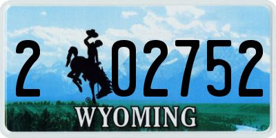 WY license plate 202752
