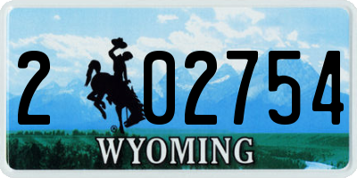 WY license plate 202754