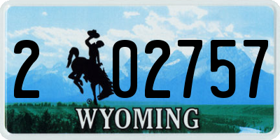 WY license plate 202757